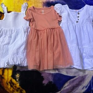 Wonder Nation Coral and White Dress Trio